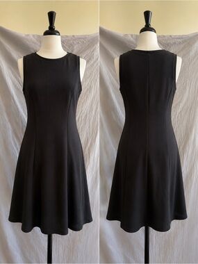Joe Fresh Black Sleeveless Fit-and-Flare Midi Dress size M medium